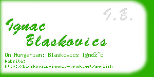 ignac blaskovics business card